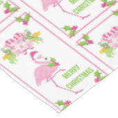 Roze Flamingo Santa Hat Candy Canes and Holly Tafelkleed (Gekanteld)