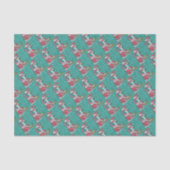 ROZE FLAMINGO SANTA KERSTWEEFSEL PAPIER (Voorkant)