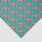 ROZE FLAMINGO SANTA KERSTWEEFSEL PAPIER (Detail)