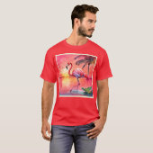 Roze flamingo scene ontwerp t-shirt (Voorkant volledig)