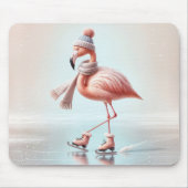 Roze flamingo schaatsen muismat (Voorkant)
