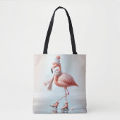 Roze Flamingo schaatser Tote Bag (Voorkant)