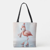 Roze Flamingo schaatser Tote Bag (Achterkant)