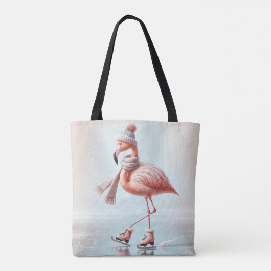 Roze Flamingo schaatser Tote Bag (Achterkant)