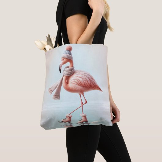 Roze Flamingo schaatser Tote Bag (Dichtbij)