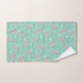 Roze Flamingo schattig geel blauwgroen patroon Bad Handdoek (Handdoek)