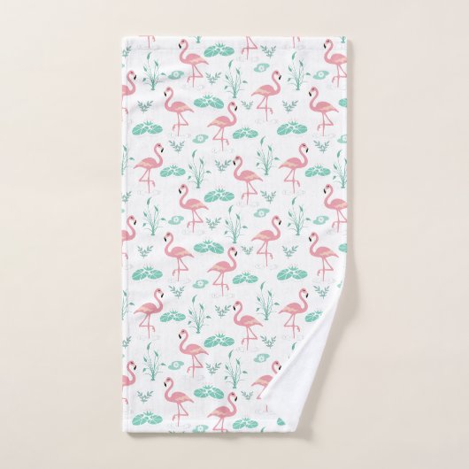 Roze Flamingo schattig geel patroon Bad Handdoek (Handdoek)