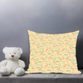 Roze Flamingo schattig geel patroon Kussen