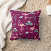 Roze Flamingo schattig rood patroon Kussen (Deken)