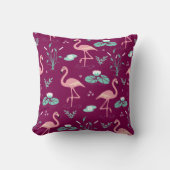 Roze Flamingo schattig rood patroon Kussen (Voorkant)