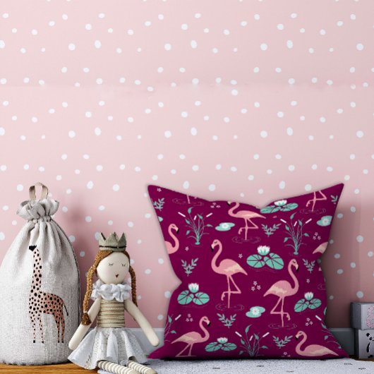 Roze Flamingo schattig rood patroon Kussen