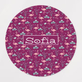 Roze Flamingo schattig rood patroon Labels (Design 1)