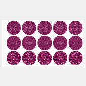 Roze Flamingo schattig rood patroon Labels (Vel)