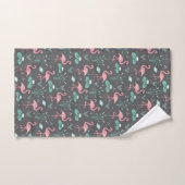 Roze Flamingo schattig tuquoise grijs patroon Bad Handdoek (Handdoek)