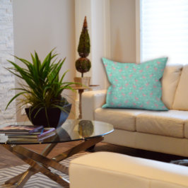 Roze Flamingo schattig turquoise patroon Kussen