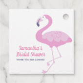 Roze Flamingo Schattige Bruiloftsdank Je Bedankjes Labels (Achterkant)