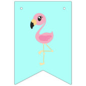 Roze Flamingo Schattige Happy 1st Verjaardag Vlaggetjes (Derde vlag)