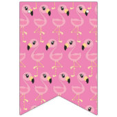 Roze Flamingo Schattige Happy 1st Verjaardag Vlaggetjes (Tweede vlag)