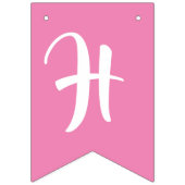 Roze Flamingo Schattige Happy 1st Verjaardag Vlaggetjes (Tweede vlag)