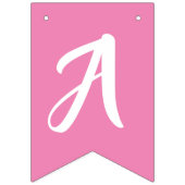 Roze Flamingo Schattige Happy 1st Verjaardag Vlaggetjes (Derde vlag)