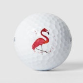 Roze Flamingo Schattige Meisje Tropical Bird Beach Golfballen (Voorkant)