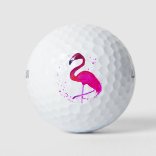 Roze Flamingo Schattige Meisje Tropical Bird Beach Golfballen