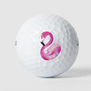 Roze Flamingo Schattige Meisje Tropical Bird Beach Golfballen