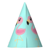 Roze Flamingo Schattige Tropical 1e Verjaardag Feesthoedjes (Achterkant)