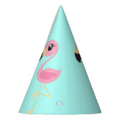 Roze Flamingo Schattige Tropical 1e Verjaardag Feesthoedjes (Links)