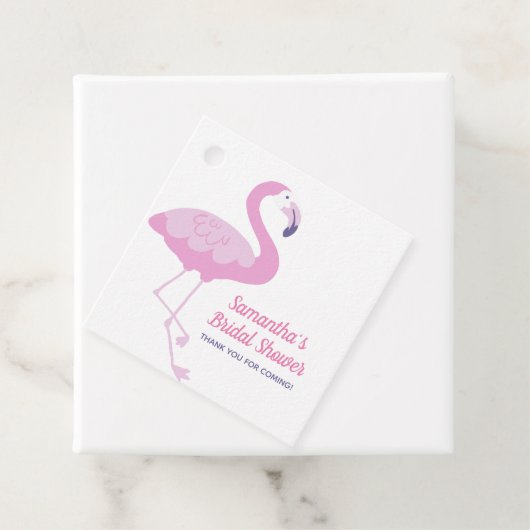Roze Flamingo Schattige Vrijgezellenfeest Dank u Bedankjes Labels (In situ)