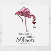 Roze Flamingo Script Bruiloft Feestje Custom Zomer Likeurfles Etiket (Enkel label)