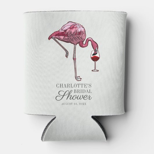 Roze Flamingo Script Zomer Bruidsfeest Aangepast Blikjeskoeler (Voorkant)