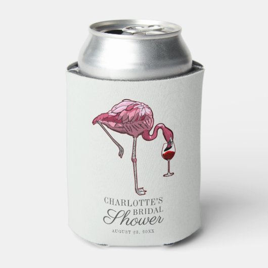 Roze Flamingo Script Zomer Bruiloft Borrel Custom Blikjeskoeler (Blikje Voorkant)