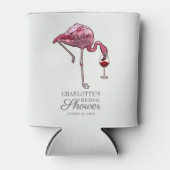 Roze Flamingo Script Zomer Bruiloft Feest Custom Blikjeskoeler (Voorkant)