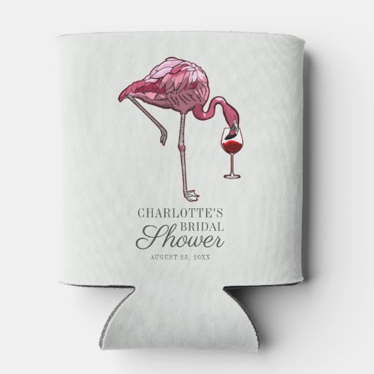 Roze Flamingo Script Zomer Bruiloft Feest Custom Blikjeskoeler (Achterkant)