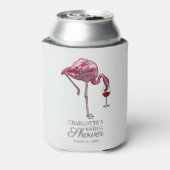 Roze Flamingo Script Zomer Bruiloft Feest Custom Blikjeskoeler (Blikje Achterkant)