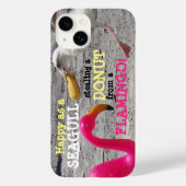 Roze Flamingo Seagull Donut Beach Humor Case-Mate iPhone Case (Achterkant)