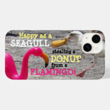 Roze Flamingo Seagull Donut Beach Humor