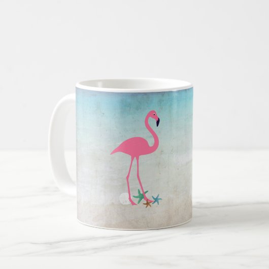 Roze flamingo Seaside Design for Mam Koffiemok (Voorkant links)