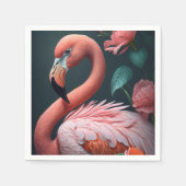 Roze Flamingo. Servet (Voorkant)