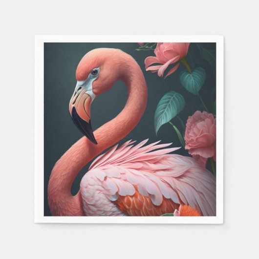 Roze Flamingo. Servet (Voorkant)