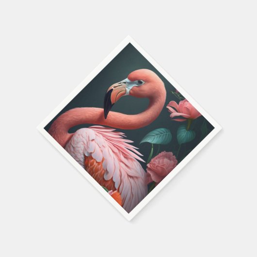 Roze Flamingo. Servet (Hoek)