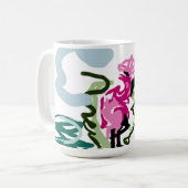 Roze flamingo set koffiemok (Voorkant links)
