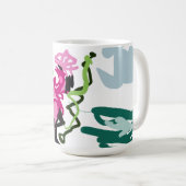 Roze flamingo set koffiemok (Voorkant rechts)