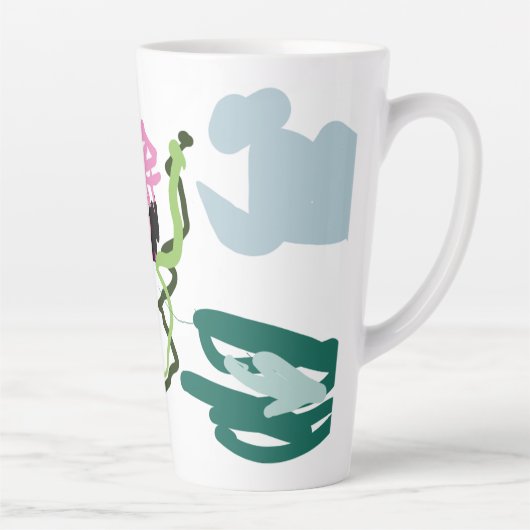 Roze flamingo set latte mok (Rechts)