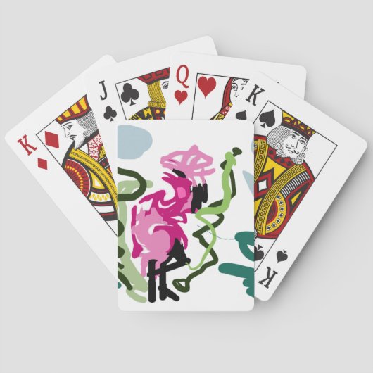 Roze flamingo set pokerkaarten (Achterkant)