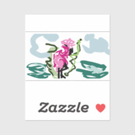 Roze flamingo set sticker