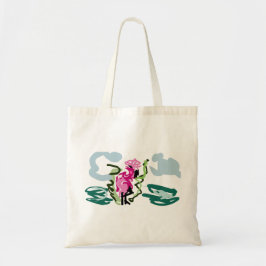 Roze flamingo set tote bag