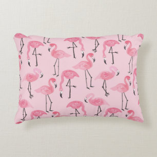Roze flamingo set, tropisch zomerpatroon. accent kussen