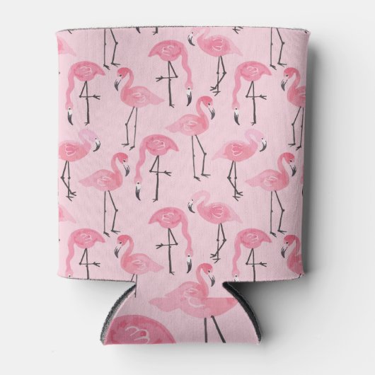 Roze flamingo set, tropisch zomerpatroon. blikjeskoeler (Voorkant)